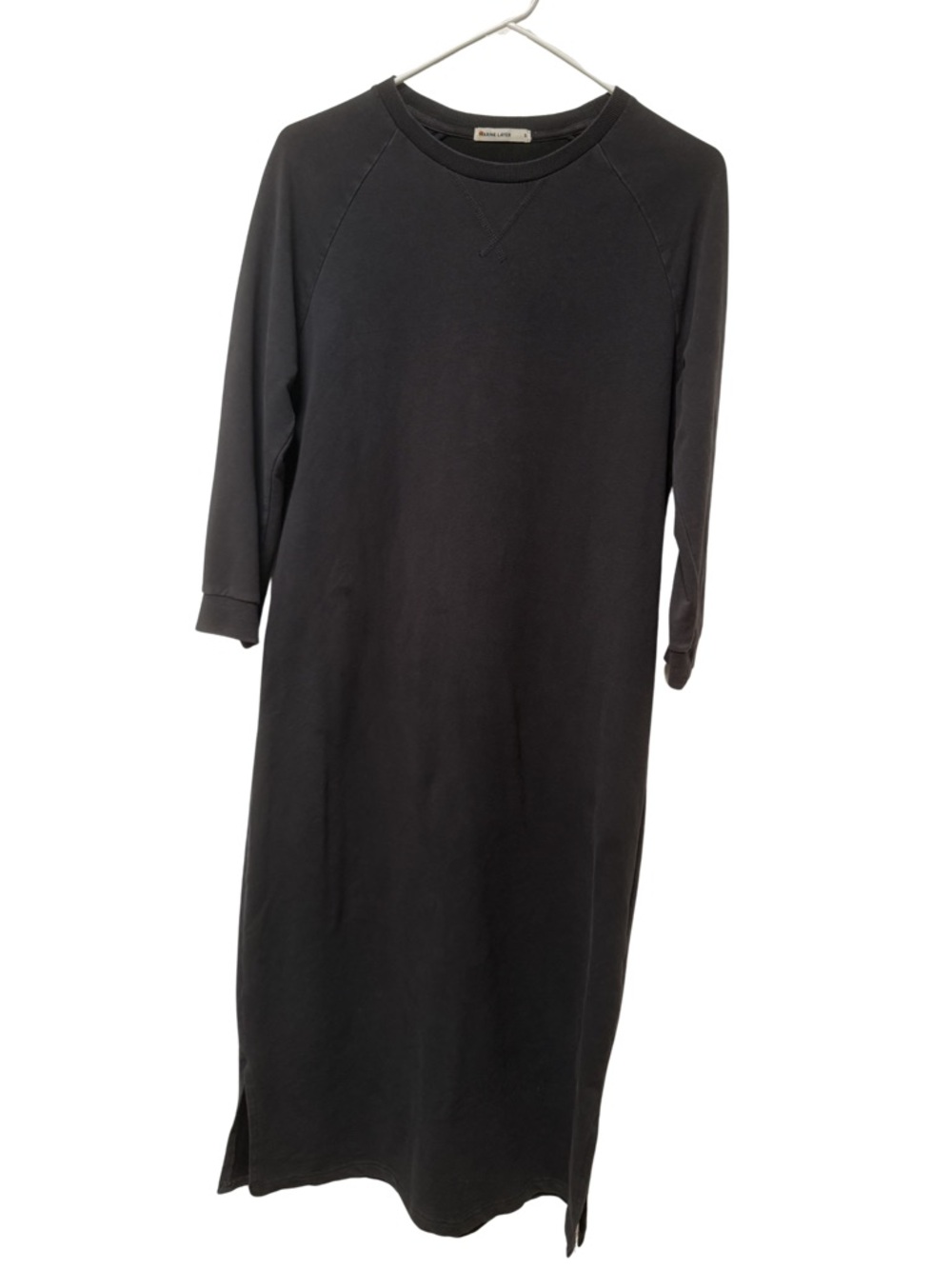 Marine Layer Black Reglan Sweater Long Sleeve Midi Dress S Minimalist Comfy